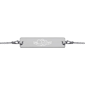 Engraved Silver Bar Chain Bracelet