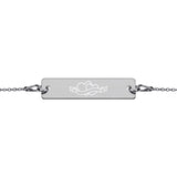 Engraved Silver Bar Chain Bracelet