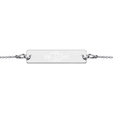 Engraved Silver Bar Chain Bracelet