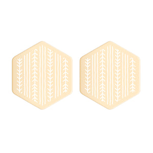 Sterling Silver Hexagon Stud Earrings