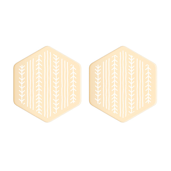 Sterling Silver Hexagon Stud Earrings